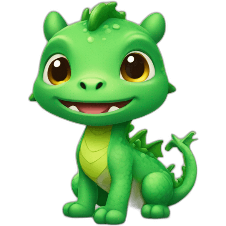 A cute green little dragon emoji