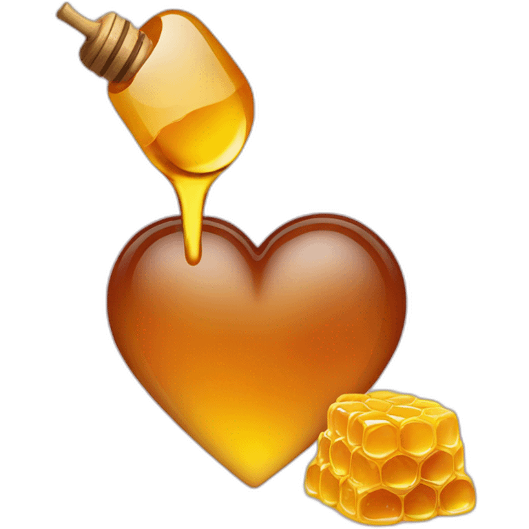 A heart with honey on it emoji