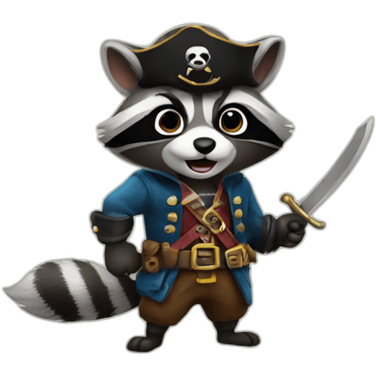 Raccoon pirate emoji