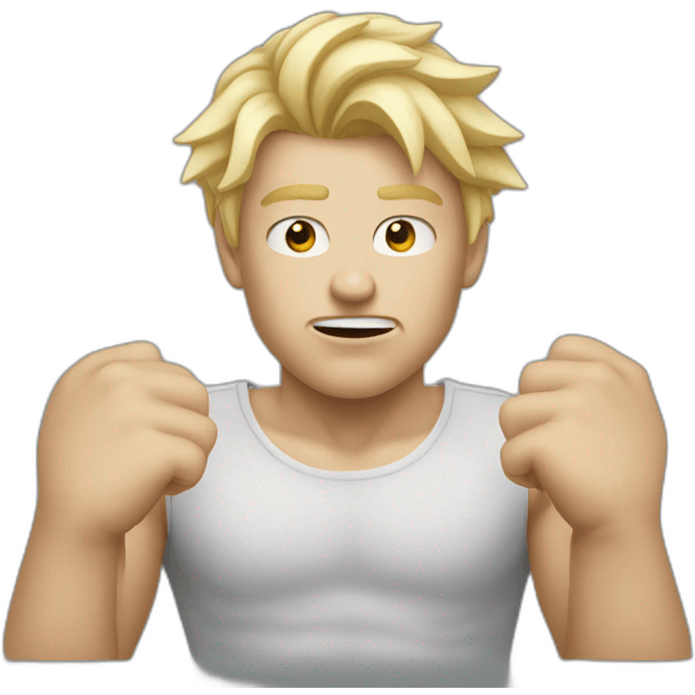 Mad white kid with blond hair emoji