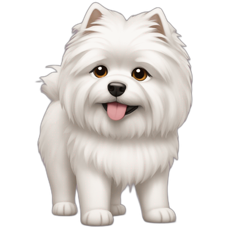 A Samoyed dog with a shih tzu dog emoji