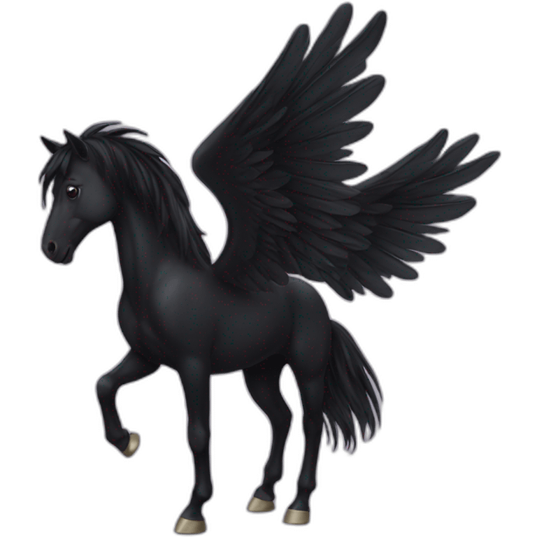 Black horse with wings emoji