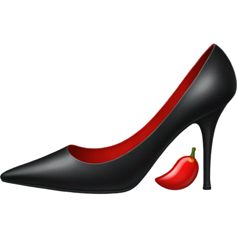 Black stilleto with red bottom  emoji