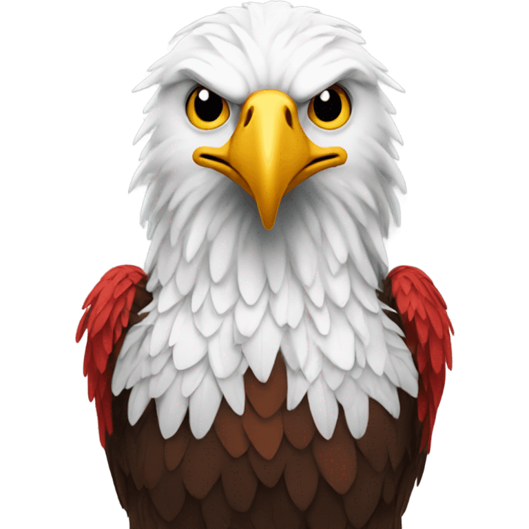 An eagle with red and white colors  emoji