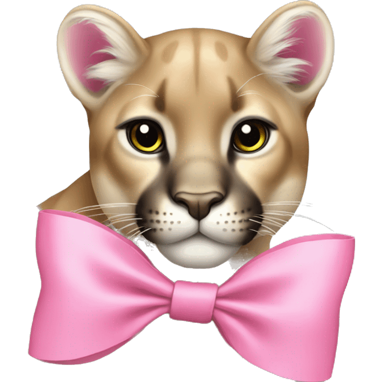 puma with pink bow emoji