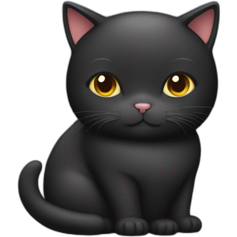 Fat black cat emoji