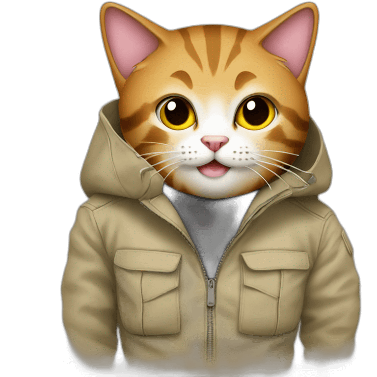 sexy cat showing inside of trench suit pockets emoji