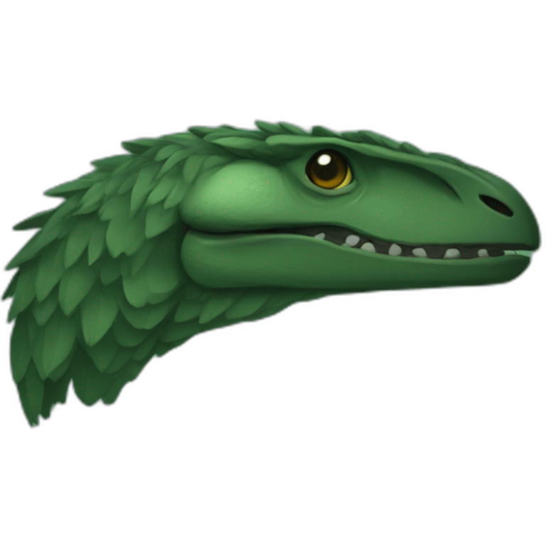 dark green raptor head sleep emoji