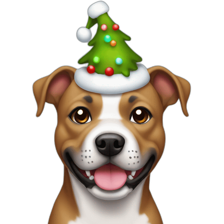 christmas staffy dog emoji