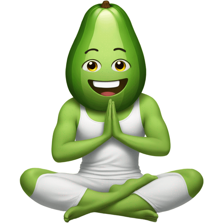 happy avocado does yoga emoji