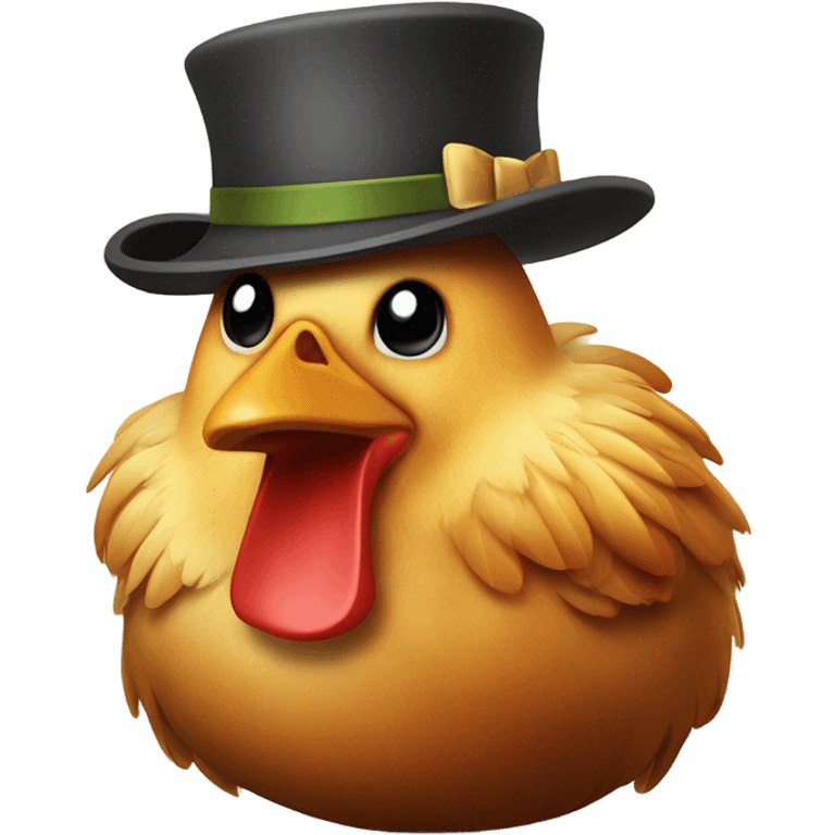 roasted chicken with hat resting on top emoji