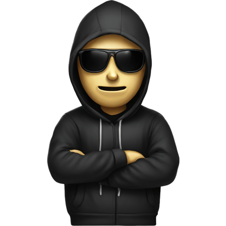 Skeleton programmer in black hoodie with sunglasses emoji