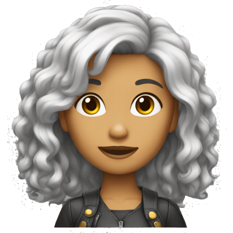 Menina cabelo cacheado emoji