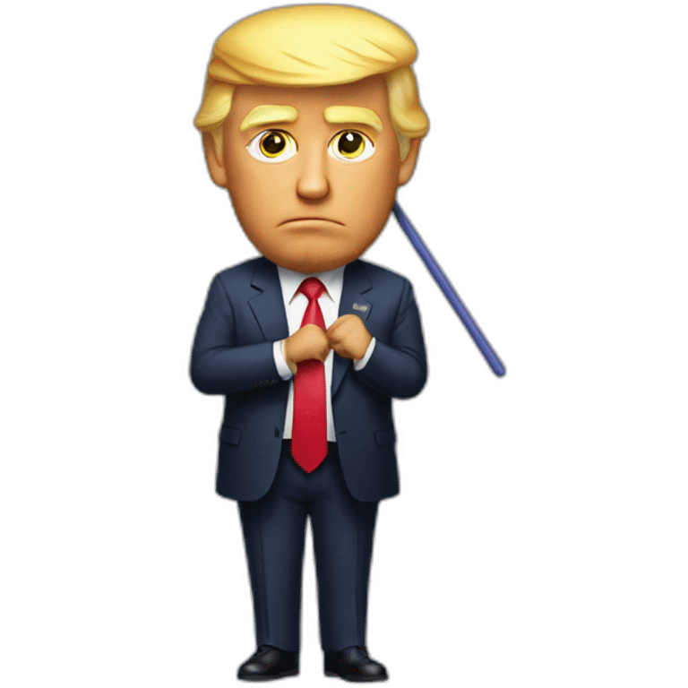 Donald Trump with a limp rubber stick emoji