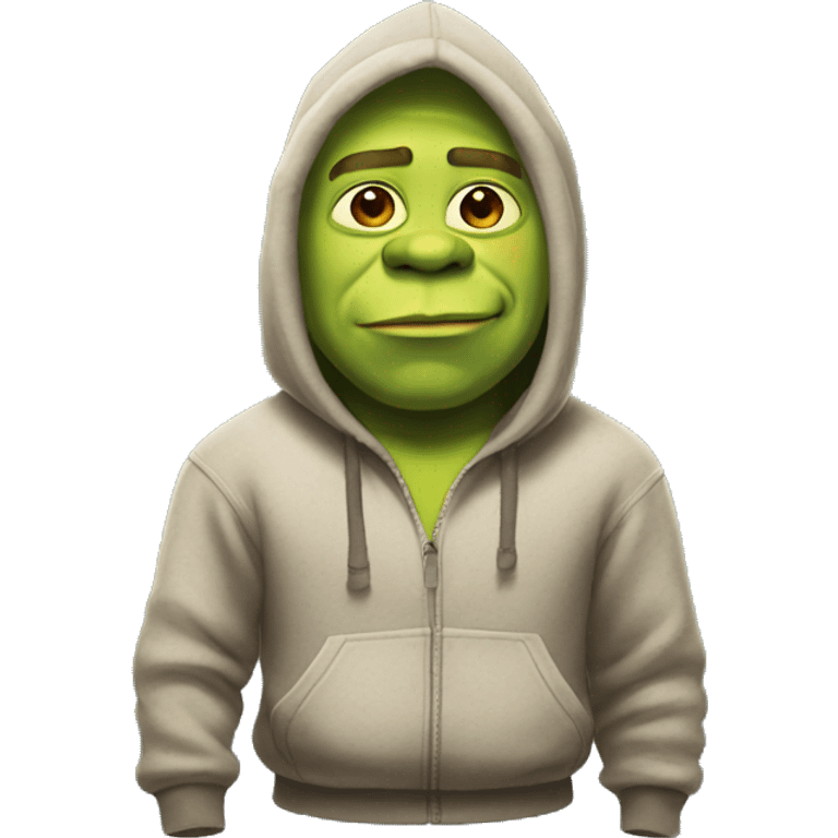 Shrek wearing a hoodie emoji