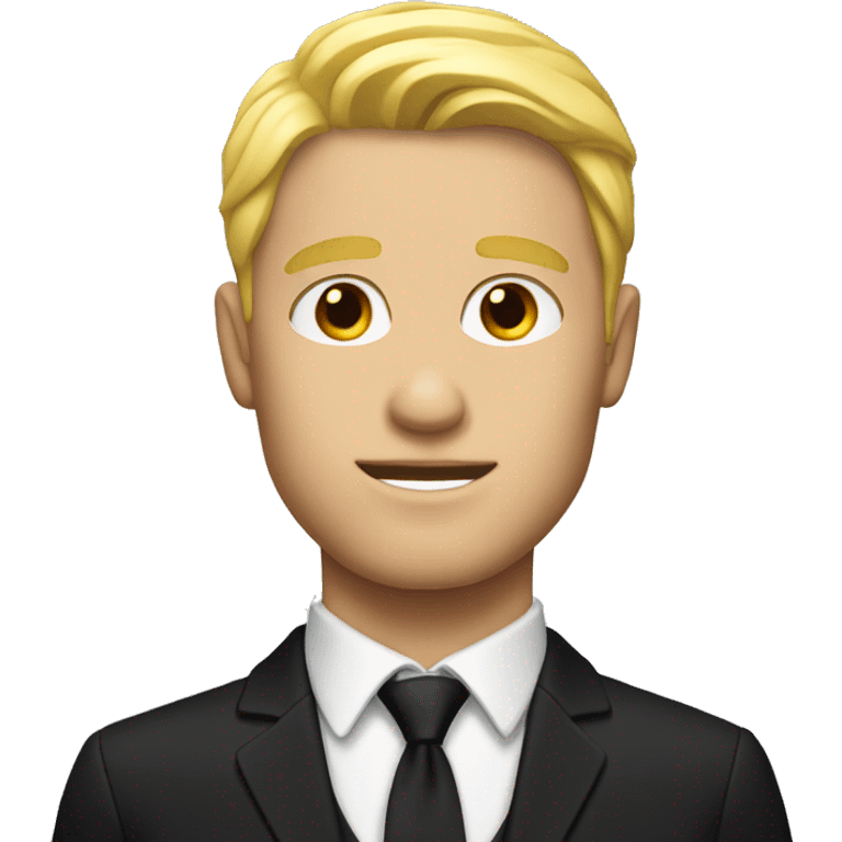 Blonde man with black suit emoji