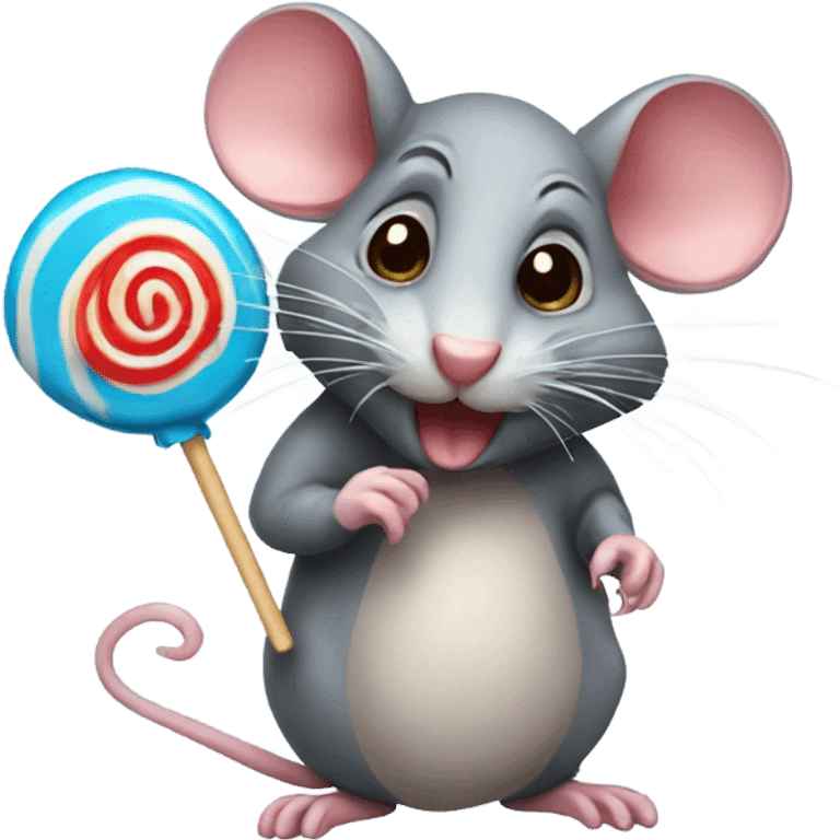 Rat with lollipop  emoji