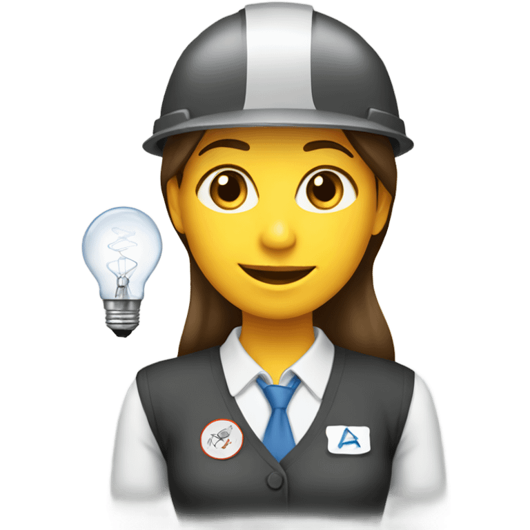 an engineering girl with lightbulb  emoji