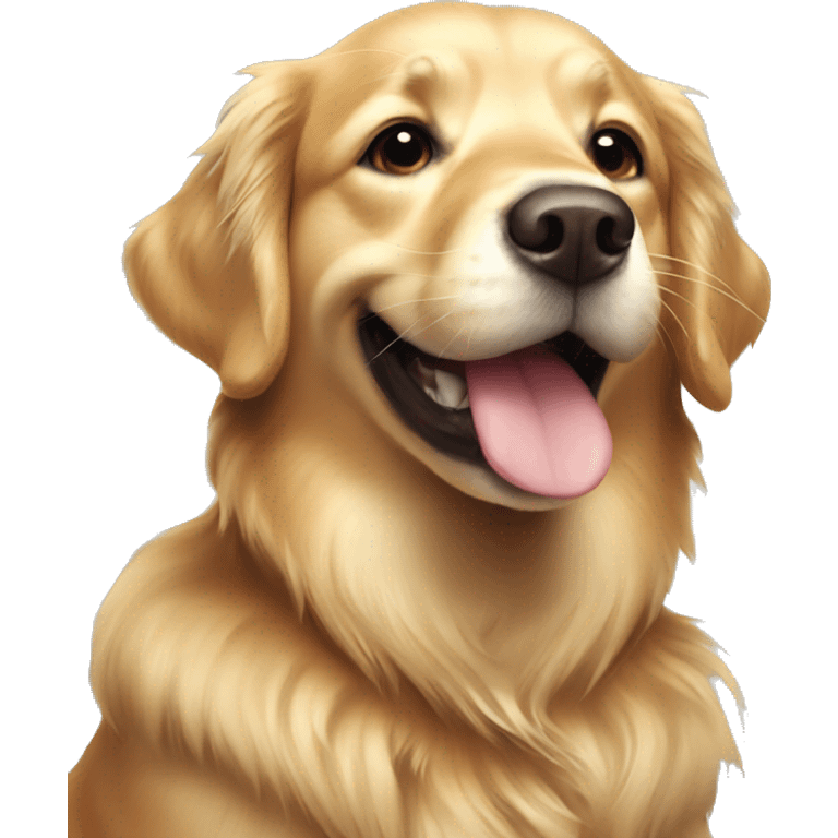 Golden retriever smiling emoji