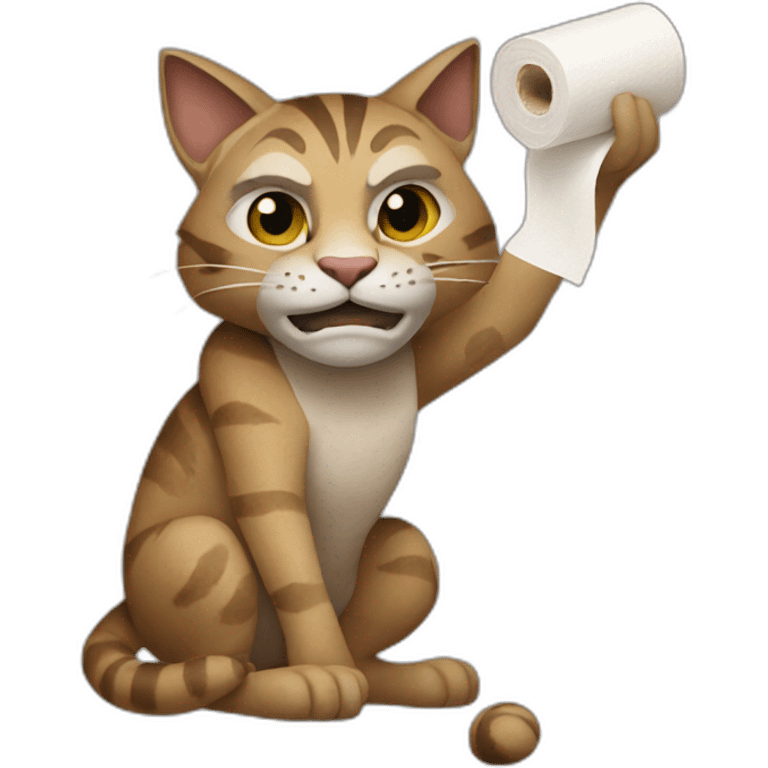 Khajiit holding a roll of toilet paper emoji