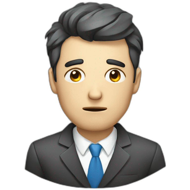 a man with aniety,depressed.business man  emoji