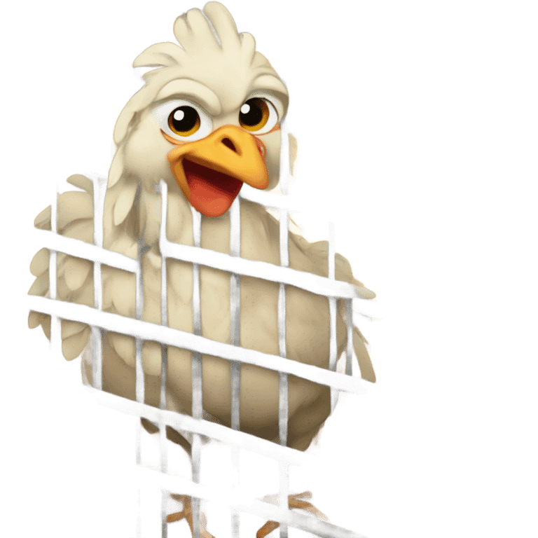 Chicken in a jail emoji