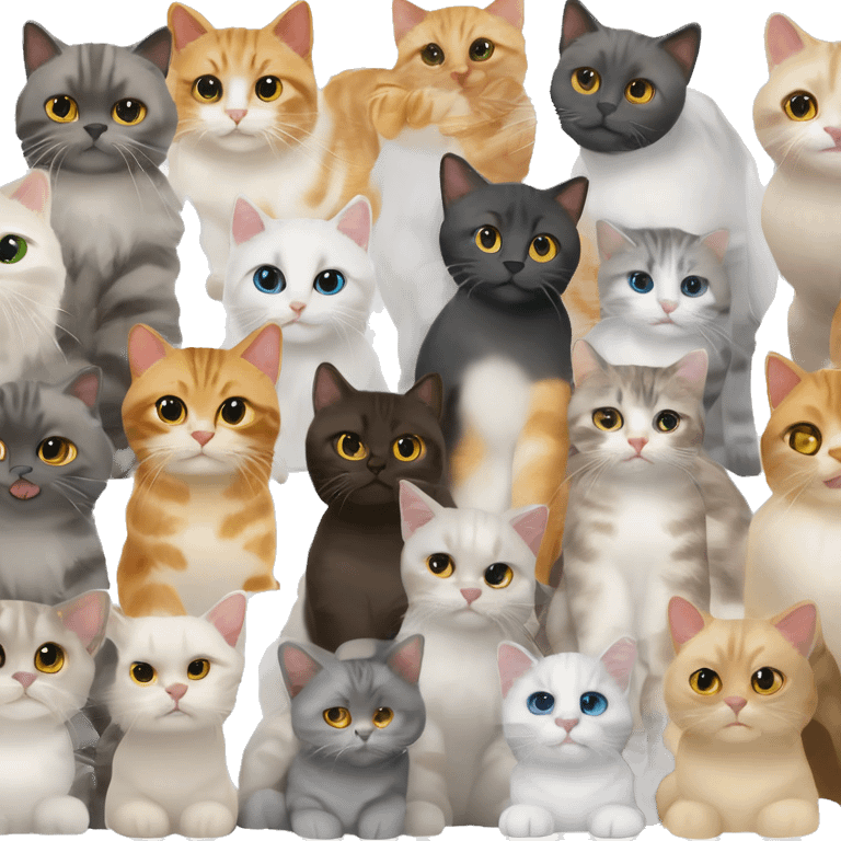 Gatos de todos los colores, lo más realistas posible  emoji