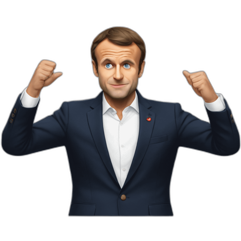 emmanuel macron saying no with his hands emoji