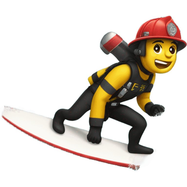 Surfing firefighter  emoji