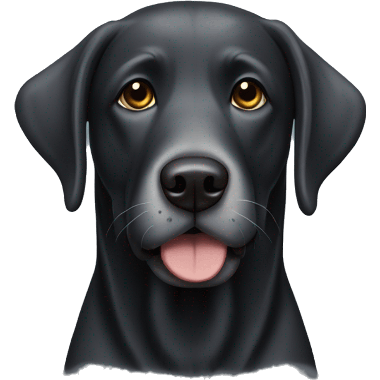 realistic black lab with a scruffy grey beard and eyebrows emoji