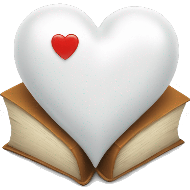 white heart with books inside emoji