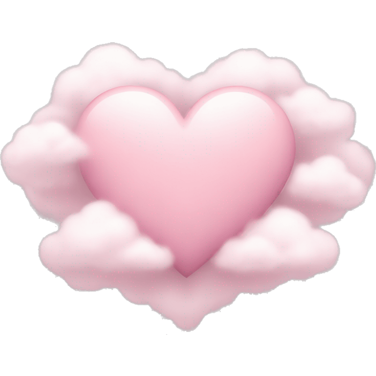 pastel pink heart in cloud  emoji