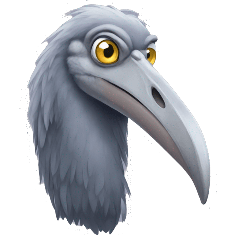 shoebill stork staring emoji