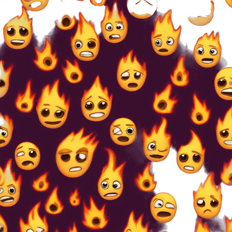 emoji with flames for eyes emoji