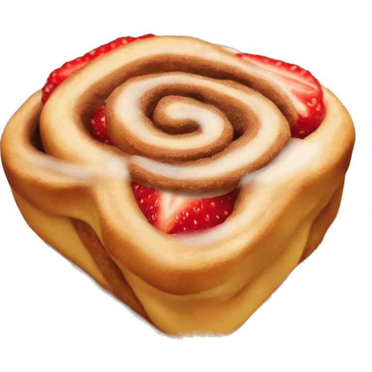 Cinnamon Roll With Strawberries On Top emoji