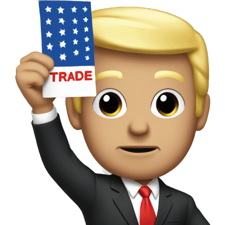 Trump holding a sign saying, Trade with me emoji