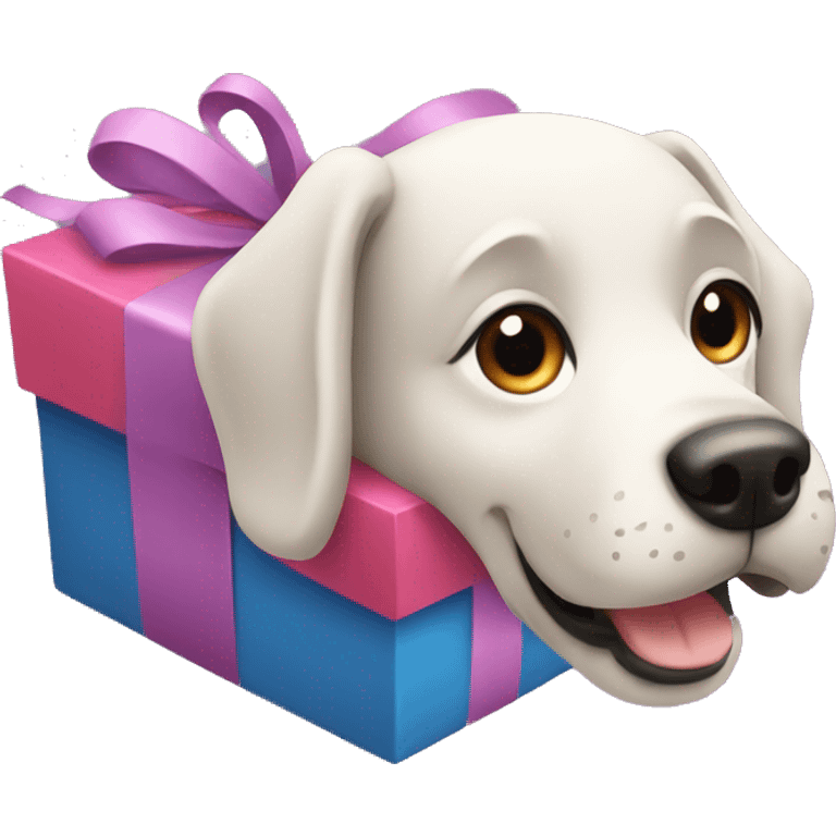 gift with dog emoji