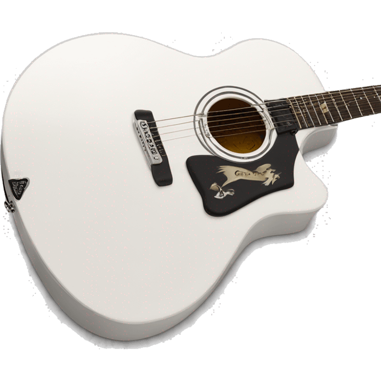 white epiphone dove studio pro guitar emoji