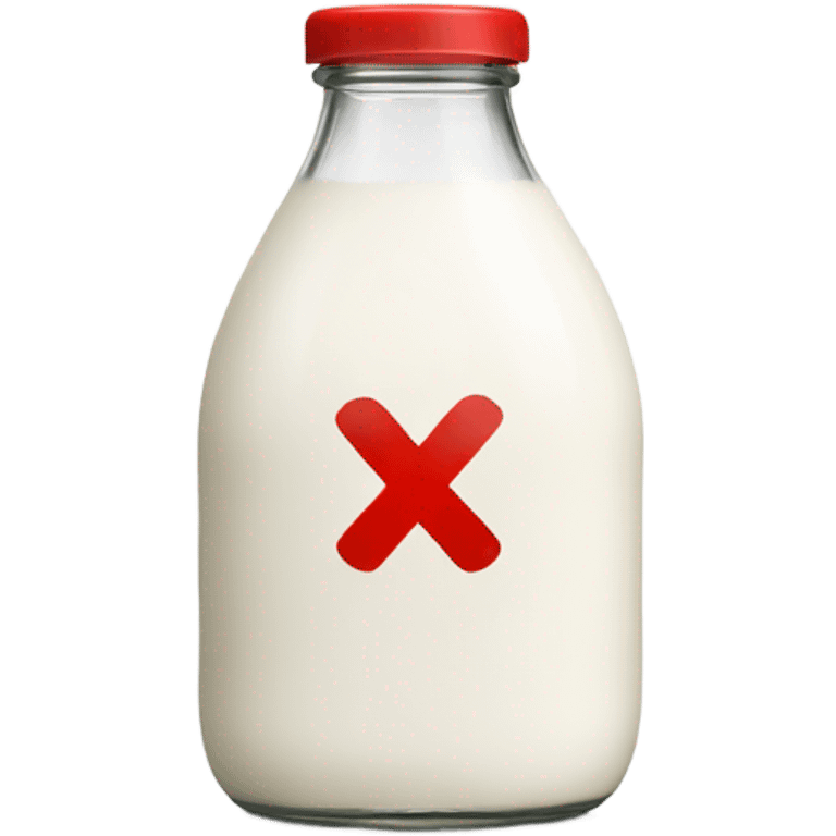 Milk bottle with a red x over it emoji