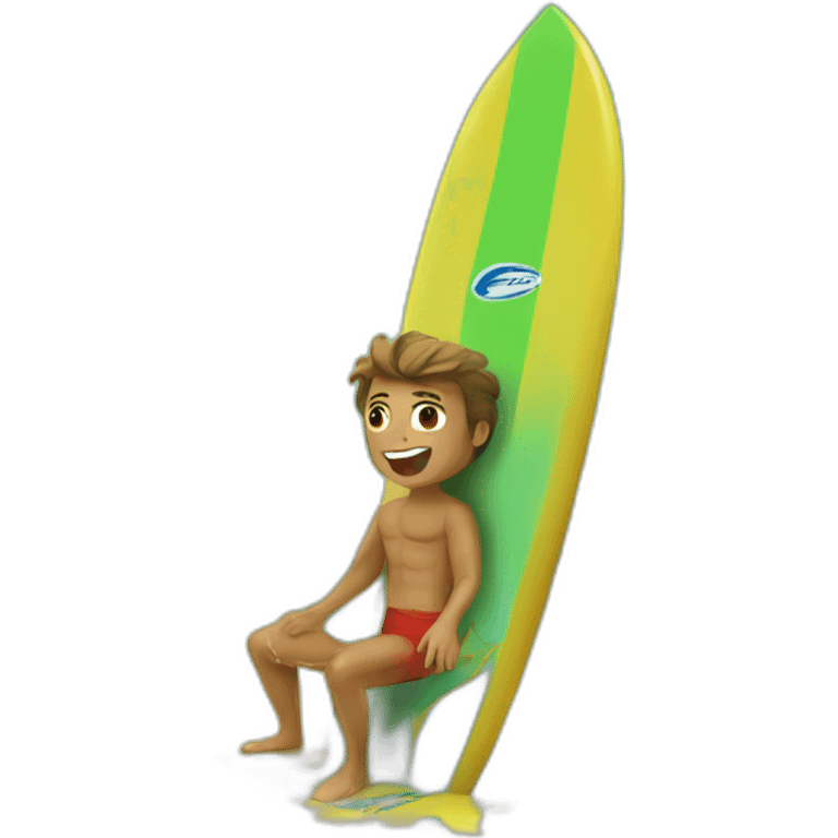 Chat sur un surf emoji