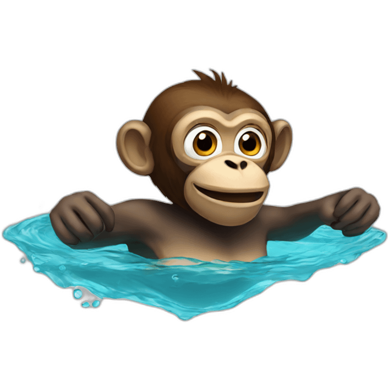 monkey swimming emoji