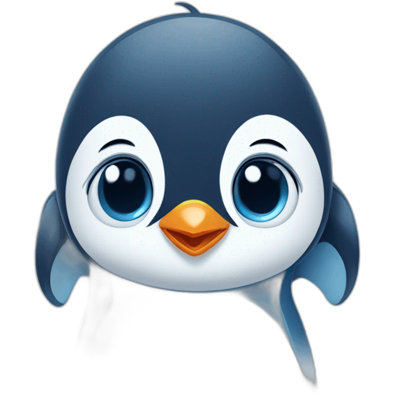 cute blue baby penguin emoji