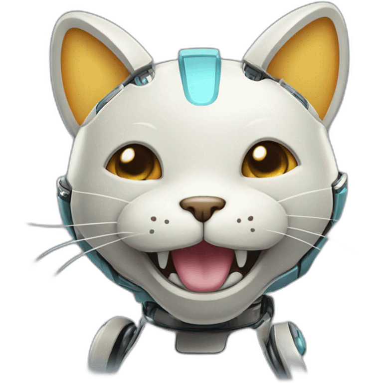 Laughing happy Cat robot emoji