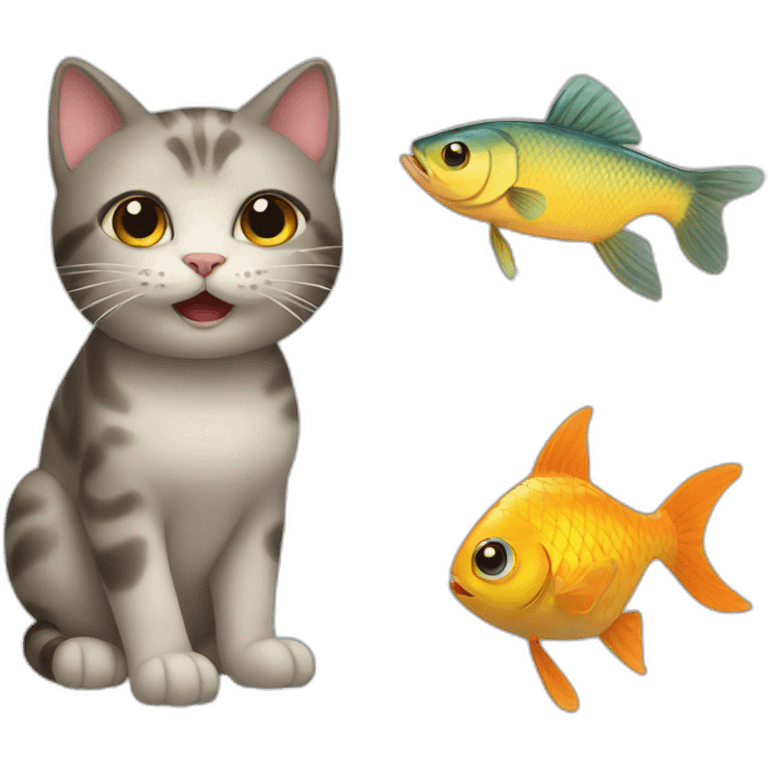 Cat and fish emoji