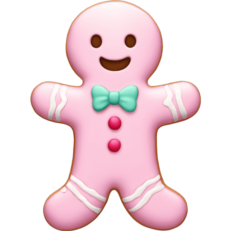 Pastel pink gingerbread man emoji