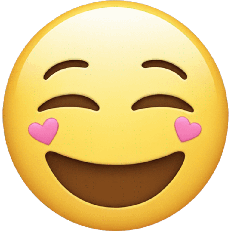 Smiley emoji with light pink hearts around it emoji