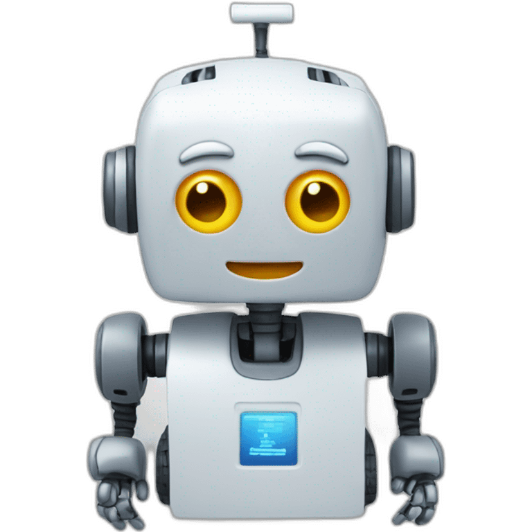 Tax accounting with friendly robot head emoji