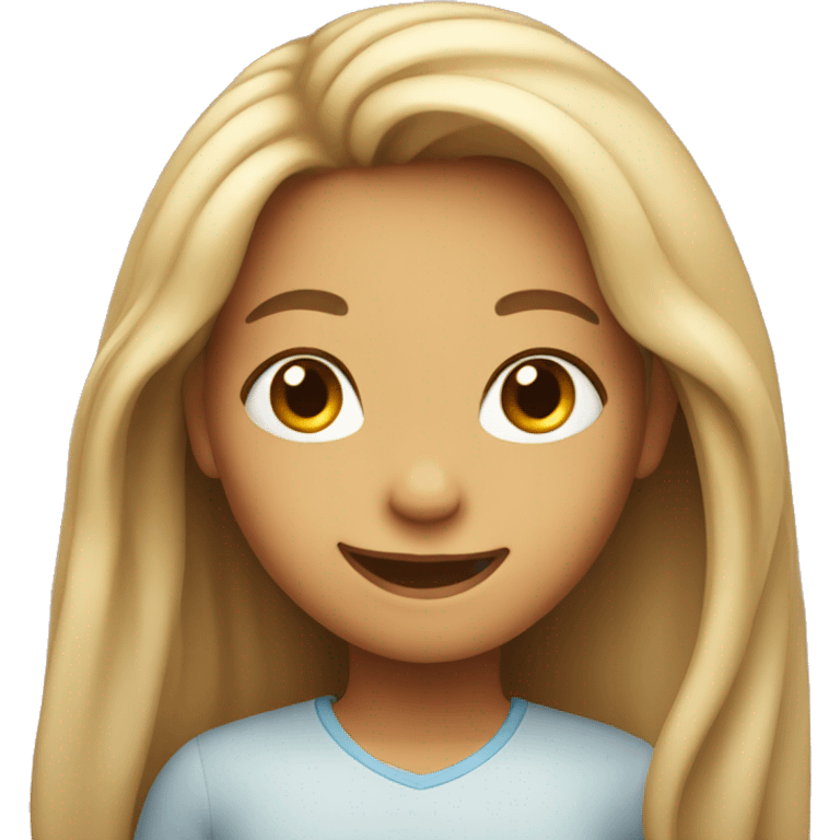 smiling girl with long hair emoji