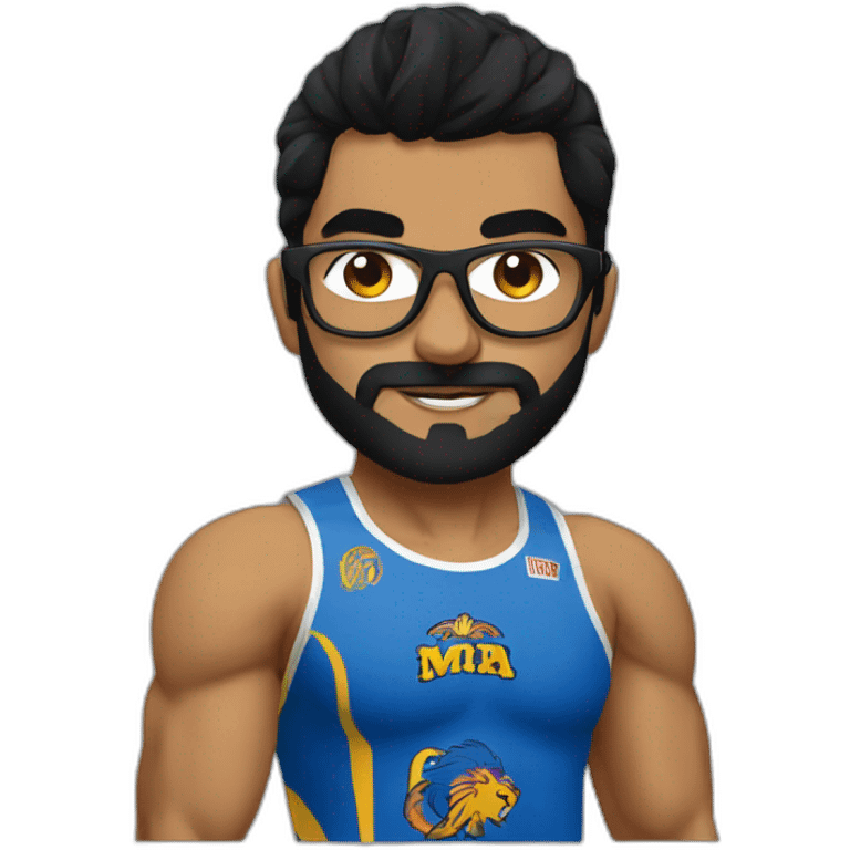 Sri lankan MMA fighter with glases black hair emoji