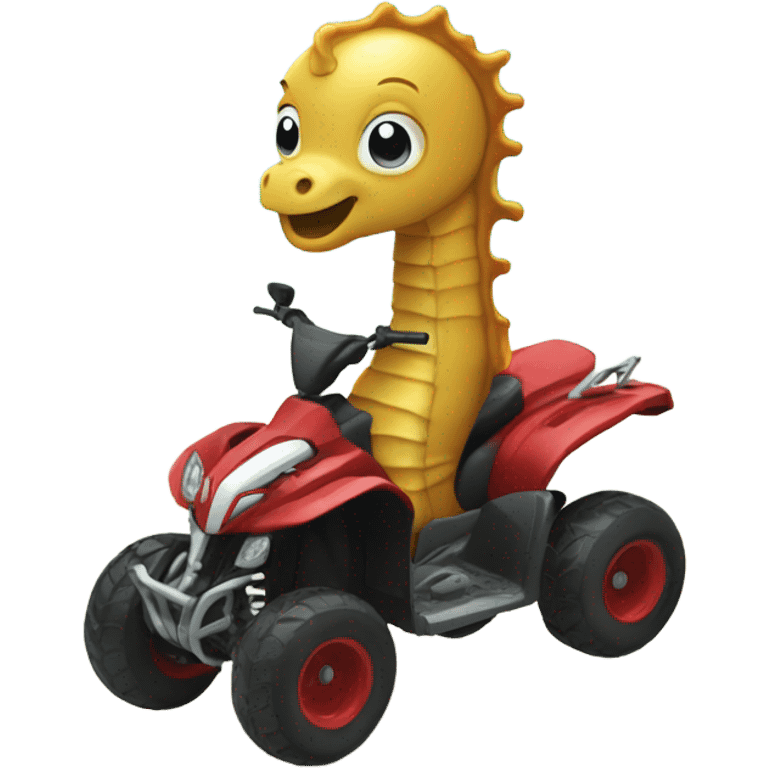 Seahorse riding a quad  emoji